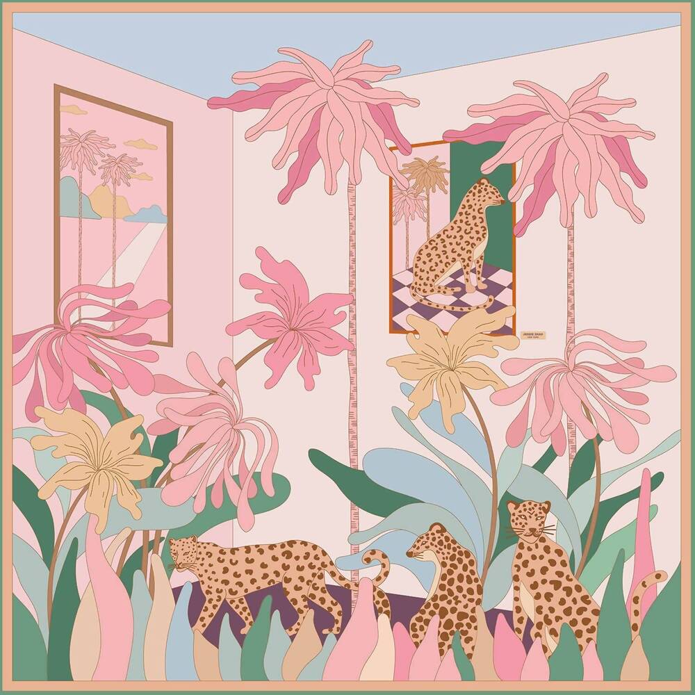 NEW JESSIE ZHAO double sided of indoor forest scarf in multicolor